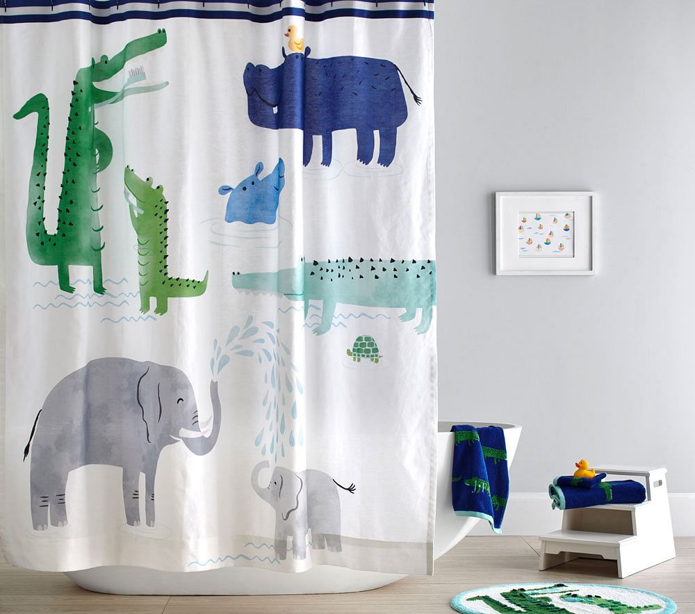 Alligator Safari Bath Set - Towels, Shower Curtain, Bath Mat
